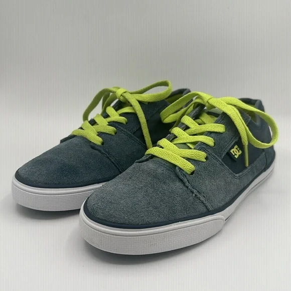 DC W TONIK Shoes - Blue Gray Suede Lime Laces Boys Size 7 - Picture 5 of 13